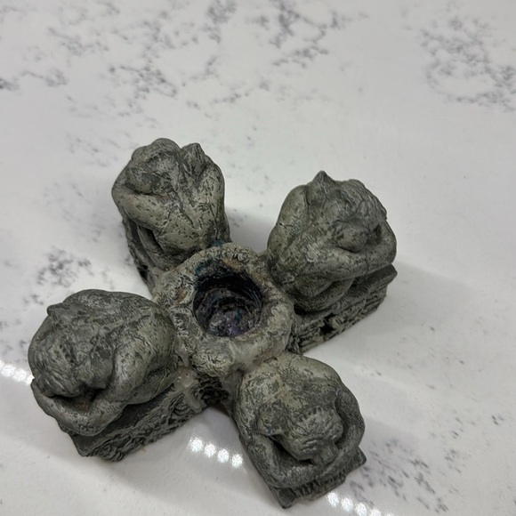 Vtg 1989 United Design Candle Lights 4 Trolls Greystone Candle Holders - Picture 4 of 7